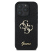 Guess PU Fixed Glitter 4G Metal Logo Zadní Kryt pro iPhone 16 Pro Black