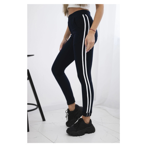 Kalhoty se dvěma lampasy tmavě modrá