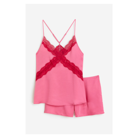 H & M - Pyžamové tílko a šortky - růžová H&M