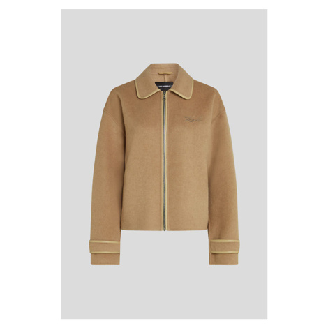 Kabát karl lagerfeld short soft wool coat nougat