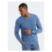 Ombre Clothing Pánský svetr s výstřihem do V v modré barvě V4 SWOS-0108