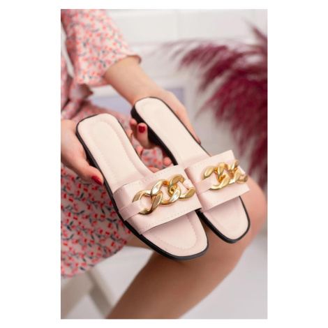 TER01 Women Slippers with Chain-PEMBE Dewberry