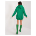 Zelený dámský oversize svetr s kapucí