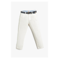 Koton Boys' Slim Fit Belt and Pocket Fabric Trousers 3skb40009tw