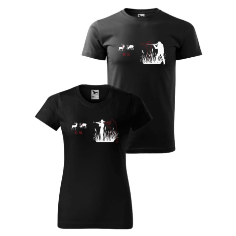 DOBRÝ TRIKO Párová myslivecká trička s potiskem 50 na 50 Barva: 2x Černé tričko