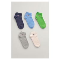 PONOŽKY GANT SHIELD SNEAKER SOCKS 5-PACK zelená