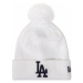 Dámská čepice New Era MLB WMNS Bobble Knit LA Dodgers White