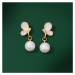 Éternelle Perleťové náušnice s perlou Jaime - motýl E1420-F1-17 Zlatá