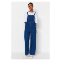 Trendyol Dark Blue Denim Overalls Jumpsuit