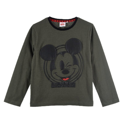 Khaki chlapecké tričko s dlouhým rukávem Mickey Mouse Disney