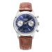 Vulcain Chronograph 70's - Blue - Black Carbon Leather Strap