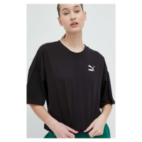 Bavlněné tričko Puma černá barva, 538052-01