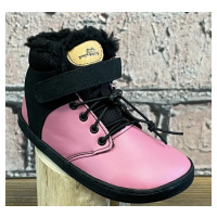Pegres Barefoot BF40 Dětské zimní kotníkové boty růžové