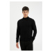 DEFACTO Black Standard Fit Regular Cut Half Turtleneck Basic Plain Knitwear Sweater