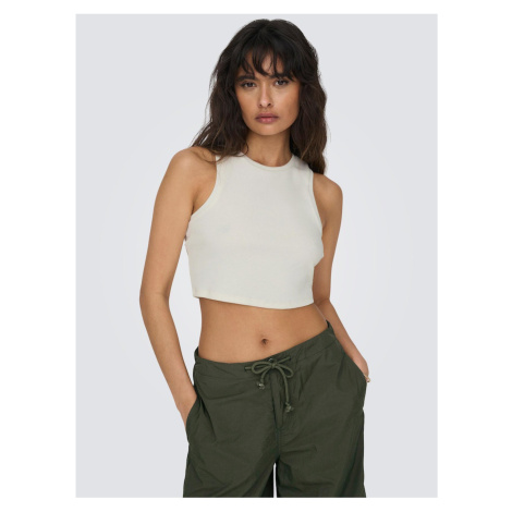 Bílé dámské crop top tílko ONLY Vilma