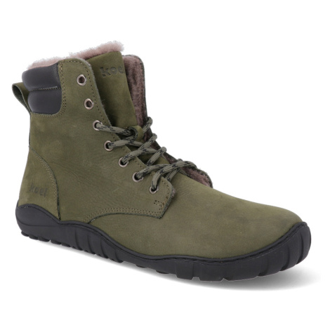 Barefoot dámské zimní boty Koel - Luka LambWool Khaki zelené Koel4kids