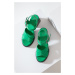 Kožené sandály Answear Lab zelená barva