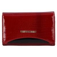 Menší dámská kožená lakovaná peněženka Lorus, červeno/černá