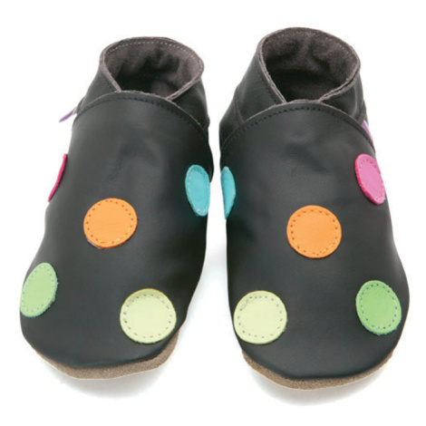 Starchild shoes Kožené capáčky barvené puntíky hnědé STARCHILDSHOES