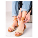 Klasické hnědé dámské sandály bez podpatku