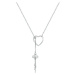 Stříbrný náhrdelník s dvojitým přívěskem klíč od srdce SCN107 LOAMOER