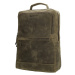 Hide & Stitches Zelený batoh na notebook z pravé kůže "Sirius" 12L
