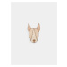 Hnědá dřevěná brož ve tvaru psa BeWooden Bull Terrier Brooch
