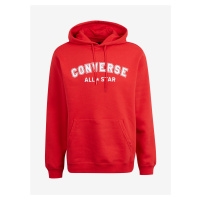 Červená unisex mikina s kapucí Converse Go-To Wordmark