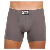 Styx Pánské boxerky long klasická guma tmavě šedé XL