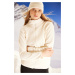 Trendyol Winter Essentials Ecru Thick Fleece Zippered Stand Long Sleeve Knitted Sweatshirt