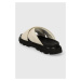 Kožené pantofle UGG Capitelle Crossband dámské, béžová barva, 1152672