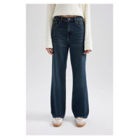 DEFACTO 90's Wide Leg High Waist Long Jean Washed Trousers