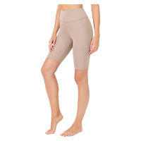 LOS OJOS Women's Beige High Waist Contouring Cycling Shorts Sport Leggings