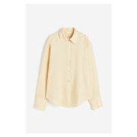 H & M - Lněná košile - žlutá