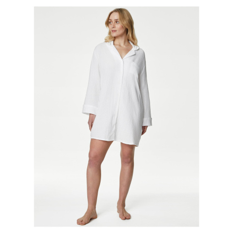 Bílá dámská mušelínová noční košile Marks & Spencer