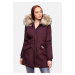Dámská zimní bunda s kapucí a kožíškem Cristal Navahoo - WINE