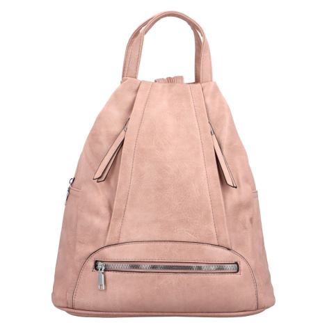 Trendy dámský koženkový batůžek Coleta, růžový INT COMPANY
