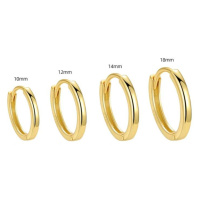 OLIVIE Stříbrné 12mm KROUŽKY GOLD 7794