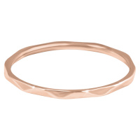 Troli Minimalistický pozlacený prsten s jemným designem Rose Gold 52 mm