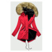 Červená dámská zimní bunda typu parka (B2628)