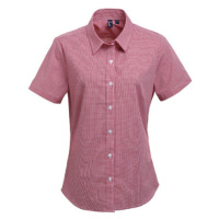 Premier Workwear Dámská bavlněná košile s krátkým rukávem PR321 Red -ca. Pantone 200