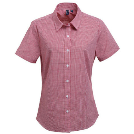 Premier Workwear Dámská bavlněná košile s krátkým rukávem PR321 Red -ca. Pantone 200
