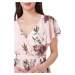 Meruňkové šifónové midi šaty s květinami