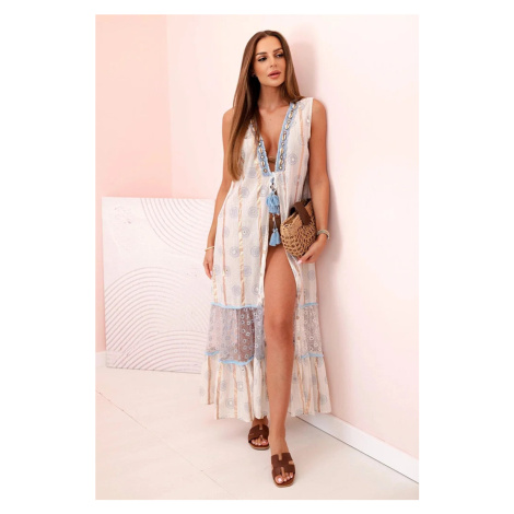 Dámská bavlněná pláštěnka s výšivkou džínovina