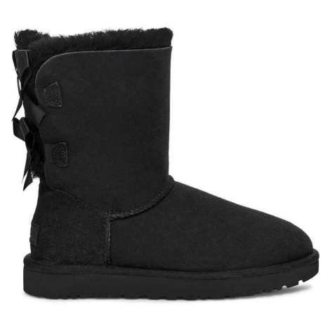 Sněhule UGG Bailey Bow II dámské, černá barva, na plochém podpatku, zateplené, 1016225.BLK