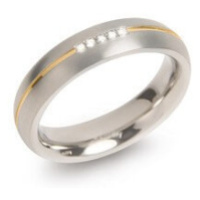 Boccia Titanium Pozlacený titanový snubní prsten s diamanty 0130-04 54 mm