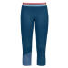Dámské funkční vlněné 3/4 kalhoty Ortovox W's Fleece Light Short Pants Petrol blue