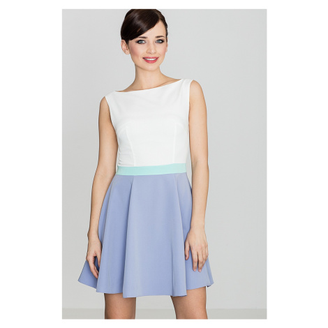 Bílé šaty s fialovou sukní Světle modrá Lenitif