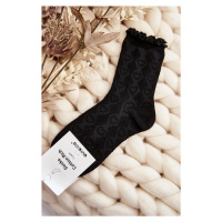 Vzorované dámské ponožky černé