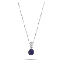 Stříbrný náhrdelník s přívěskem lapis lazuli